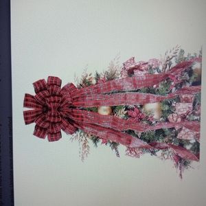 Red black plaid 48 x 13 8nch tree topper